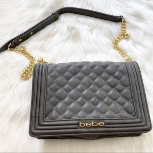 FAUX SUEDE BEBE CHAIN BAG